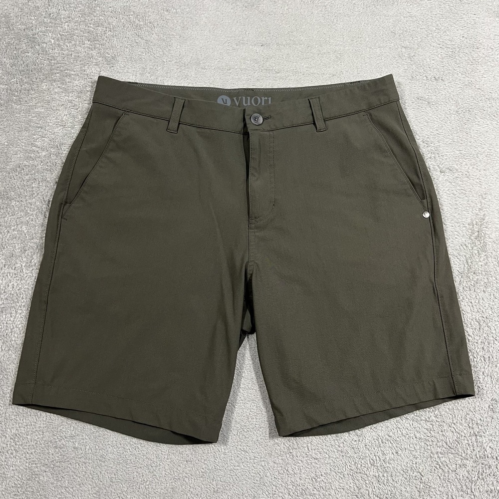 Vuori Meta Shorts Mens 34 Green Chino Stretch Golf Performance V379